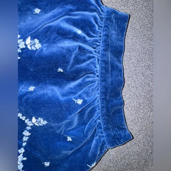 Blue Velvet Janie and Jack Skirt Baby Blue Floral Embroidery 3-6 Mo Hanukkah - Picture 6 of 13